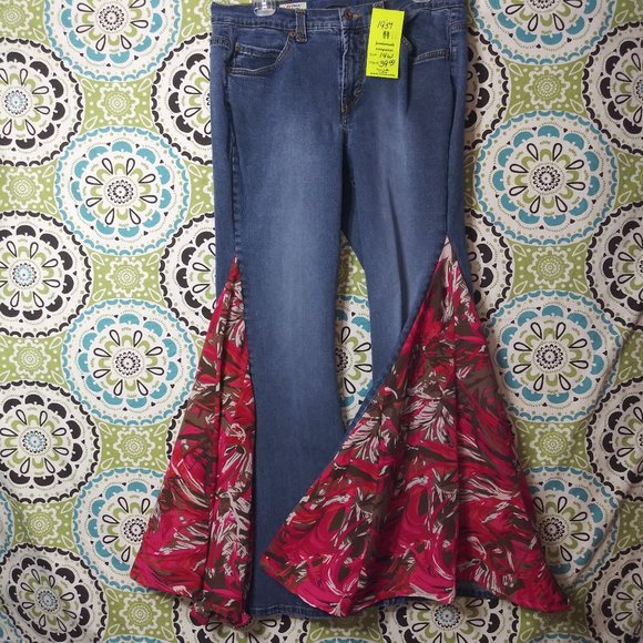 1937 Jeaniemade Size 14W (12) Jean Star Bell-Bottoms - Picture 1 of 3